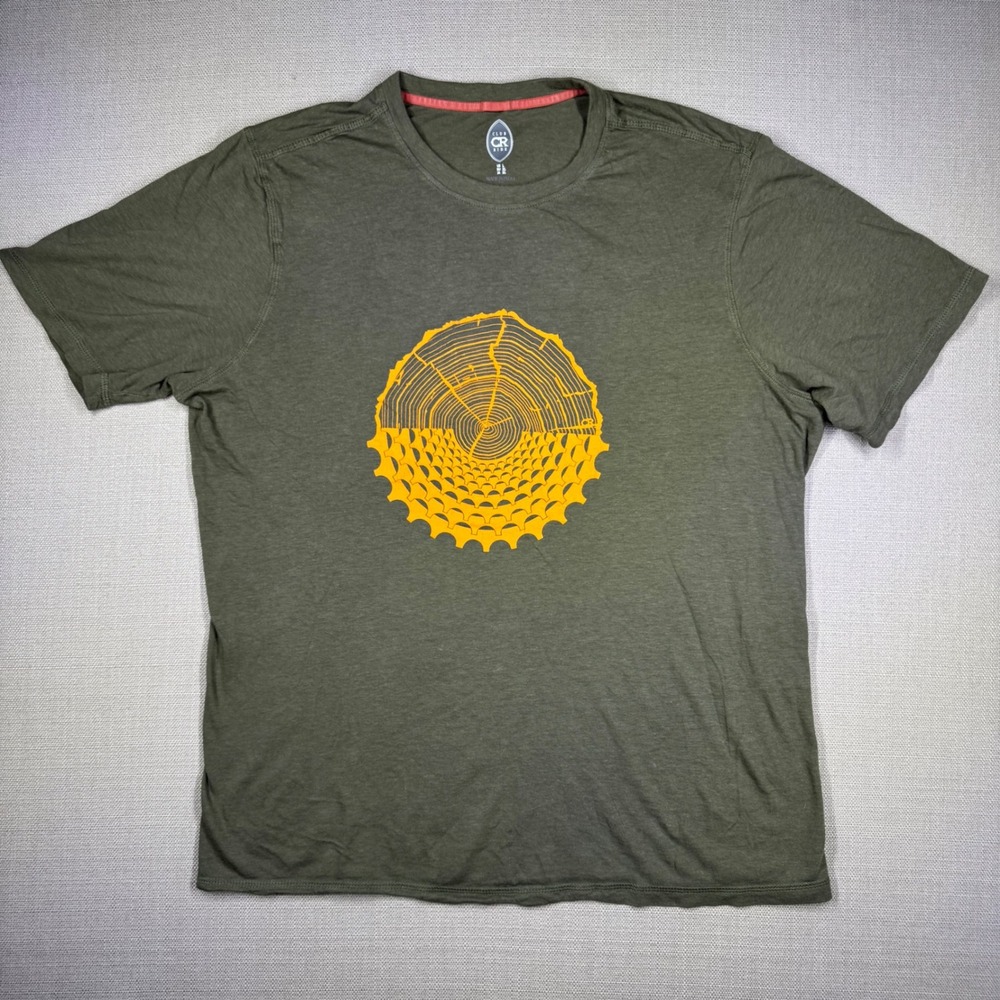 Club Ride Mens Bamboo Graphic Tee Olive Green Size Large